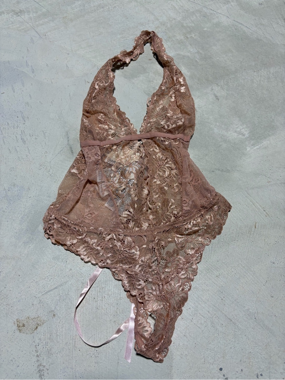 Forever 21 lingerie NWT Lace Halter Teddy Bodysuit medium